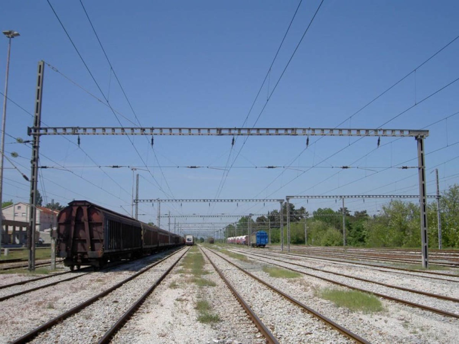 National railway line Evaggelismos-Leptokaria and Thessaloniki depot Greece